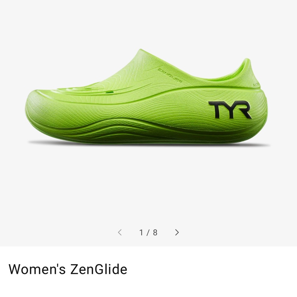 New TYR ZenGlide Recovery Shoes Size W8 M6 Limelight Slip On - Picture 5 of 5